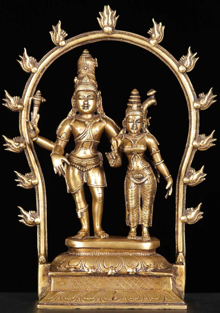 Sold Brass Shiva And Parvati Statue 14 61bs92 Hindu Gods And Buddha Statues